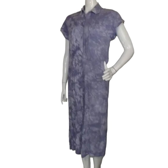 LULUS Shirt Dress, XS, Purple Tie-dye, Short sleeve, button front, Rayon - Picture 4 of 13